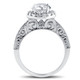 Certified 2Ct Diamond Halo Engagement Ring Antique 14k White Gold Lab Grown