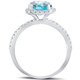1 3/4 ct Blue Diamond Cushion Halo Engagement Ring 14k White Gold Lab Grown