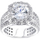 4 1/2ct Cushion Halo Diamond 3-Row Engagement Ring 14k White Gold Lab Grown 4 1/2ct Cushion Halo Diamond 3-Row Engagement Ring 14k White Gold Lab Grown