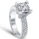Certified 2 7/8ct Princess Cut Pave Lab Grown Diamond Engagement Ring White Gold Certified 2 7/8ct Princess Cut Pave Lab Grown Diamond Engagement Ring White Gold