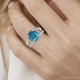 4.50ct Blue Diamond Engagement Split Shank Halo Ring 14K White Gold Lab Grown
