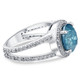 4.50ct Blue Diamond Engagement Split Shank Halo Ring 14K White Gold Lab Grown