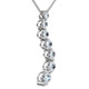 F/VS 3Ct Diamond Journey Pendant Gold Women's Necklace Lab Grown