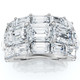 9.70Ct Emerald Cut Diamond 3-Row Fashion Wide Ring Gold Lab Grown