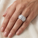 9.70Ct Emerald Cut Diamond 3-Row Fashion Wide Ring Gold Lab Grown
