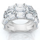 9.70Ct Emerald Cut Diamond 3-Row Fashion Wide Ring Gold Lab Grown