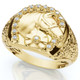 Men's Pinkie Horse Lucky Diamond Ring Gold Lab Grown