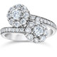 1 1/2 Ct Diamond Forever Us 2-Stone Anniversary Ring White Gold Lab Grow