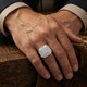 5Ct TW Men's Round Diamond Pave Ring Gold Lab Grown