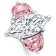 Certified 15.05Ct Marquise Diamond & Pink Topaz 3 Stone Ring 14k Gold Lab Grown