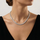 38Ct TW Diamond Tennis Necklace 16" in 14k White or Yellow Gold Lab Grown