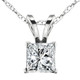 2 1/2Ct Princess Cut Diamond Certified Solitaire Necklace Lab Grown 14k White Gold