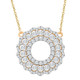 1Ct TW Diamond Circle Pendant Women's Lab Grown 18mm Wide 18" Necklace