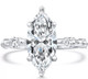 Certified 3.40Ct Marquise Diamond Engagement Ring 14k White Gold Lab Grown