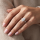 Certified 3.40Ct Marquise Diamond Engagement Ring 14k White Gold Lab Grown