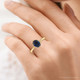 14k Yellow Gold Oval Blue Sapphire Engagement Anniversary Ring Lab Grown 9x7mm 14k Yellow Gold Oval Blue Sapphire Engagement Anniversary Ring Lab Grown 9x7mm