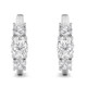 2 1/2Ct Diamond 3-Stone Hoops 14k White or Yellow Gold Lab Grown 5/8" Tall