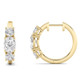 2 1/2Ct Diamond 3-Stone Hoops 14k White or Yellow Gold Lab Grown 5/8" Tall