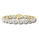 15Ct TW East West Oval Bezel Diamond Tennis Bracelet 14k Gold 7" Lab Grown
