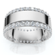 1Ct Lab Grown Diamond Ring Mens Textured Wedding 8mm Band White or Yellow Gold