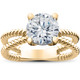 2 ct Solitaire Lab Grown Diamond Braided Lily Engagement Ring in 14k Gold