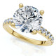Certified 3.40Ct Round Cut Diamond Engagement Ring 14k Gold Lab Grown