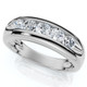 3/4Ct Men's Diamond 5-Stone Wedding Ring Channel Set 10k Gold Lab Grown