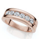 Men's 5/8Ct Diamond 6-Stone Polished Wedding Ring Lab Grown 10k Gold