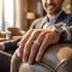 Men's Diamond Curve Polished Wedding Ring Lab Grown 10k Gold