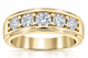 1 Ct Diamond Ring Mens High Polished Solid Yellow Gold Wedding Band Lab Grown