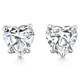 2Ct TW Heart Shape Diamond Studs Lab Grown 14k White Gold