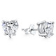2Ct TW Heart Shape Diamond Studs Lab Grown 14k White Gold
