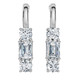 6Ct Emerald & Round Cut Diamond Earrings 14k Gold Lab Grown 1 1/3"  Tall