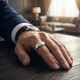 1Ct Lab Grown Diamond Men's Ring Brushed Wedding Band White Rose or Yellow Gold