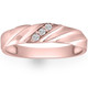 VS Diamond 3-Stone Men's Wedding Band in White, Yellow, or Rose Gold Lab Grown