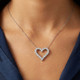 1Ct Diamond Heart Pendant 14k Gold Lab Grown 3/4" Tall Necklace