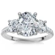 1.60Ct Oval Diamond Engagement Ring 14k Gold Lab Grown With Side Stones