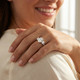 1.60Ct Oval Diamond Engagement Ring 14k Gold Lab Grown With Side Stones