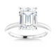 3.00Ct Platinum Certified Lab Grown Emerald Cut Diamond Engagement Ring