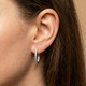 3Ct Diamond Hoops Women's Lab Grown Earrings 10K White Gold 1 1/4" Tall