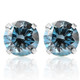 1 1/10Ct Blue Diamond Studs in 14k White Gold Lab Grown