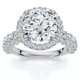 Certified 3 1/5Ct Pave Diamond Engagement Ring 14k Gold Lab Grown