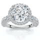 Certified 3 1/5Ct Pave Diamond Engagement Ring 14k Gold Lab Grown