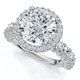 Certified 3 1/5Ct Pave Diamond Engagement Ring 14k Gold Lab Grown