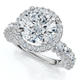 Certified 3 1/5Ct Pave Diamond Engagement Ring 14k Gold Lab Grown