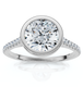 Certified 1 1/2ct Diamond Bezel With Accent Engagement Ring 14k Gold Lab Grown
