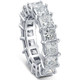 8 Ct Princess Cut Diamond Eternity Ring White, Yellow, or Rose Gold Lab Grown