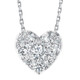3/4Ct Diamond Heart Pendant 14k White Gold 18" Necklace Lab Grown