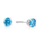 1/2ct Blue Lab Grown Diamond Studs Screw Back 14K White Gold Earrings