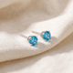 1/2ct Blue Lab Grown Diamond Studs Screw Back 14K White Gold Earrings